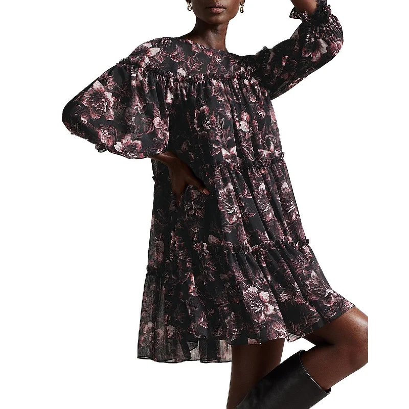Trendy Comfort Ted Baker Womens Ruffled Knee Length Midi Dress