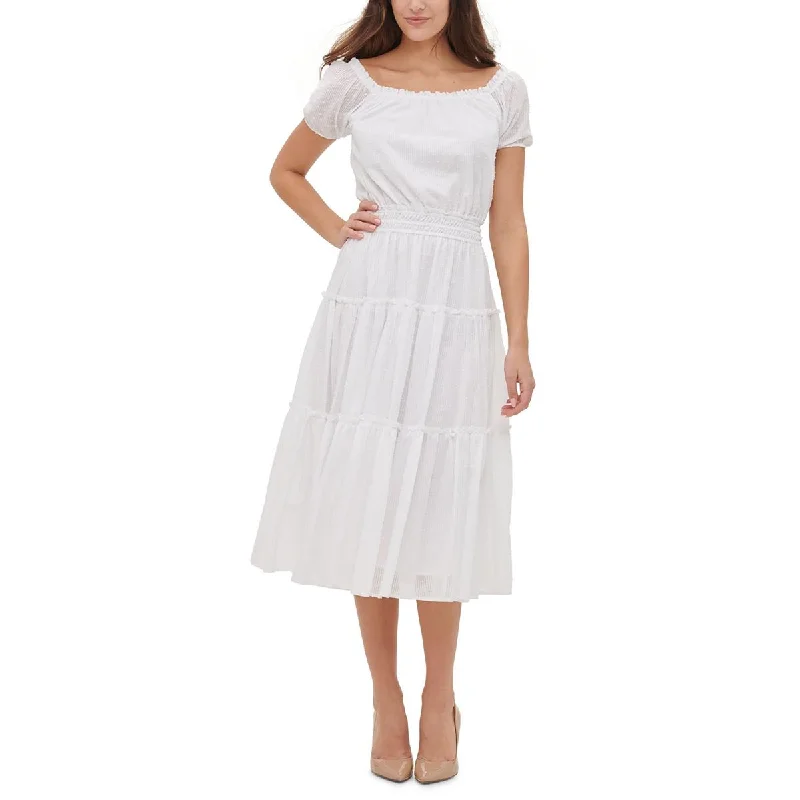 Cozy Sweaters Tommy Hilfiger Womens Cotton Textured Midi Dress