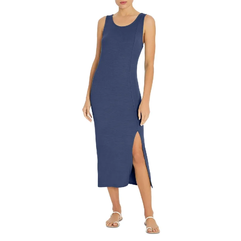 Cozy Dress Three Dots Womens Slit Calf Length Midi Dress