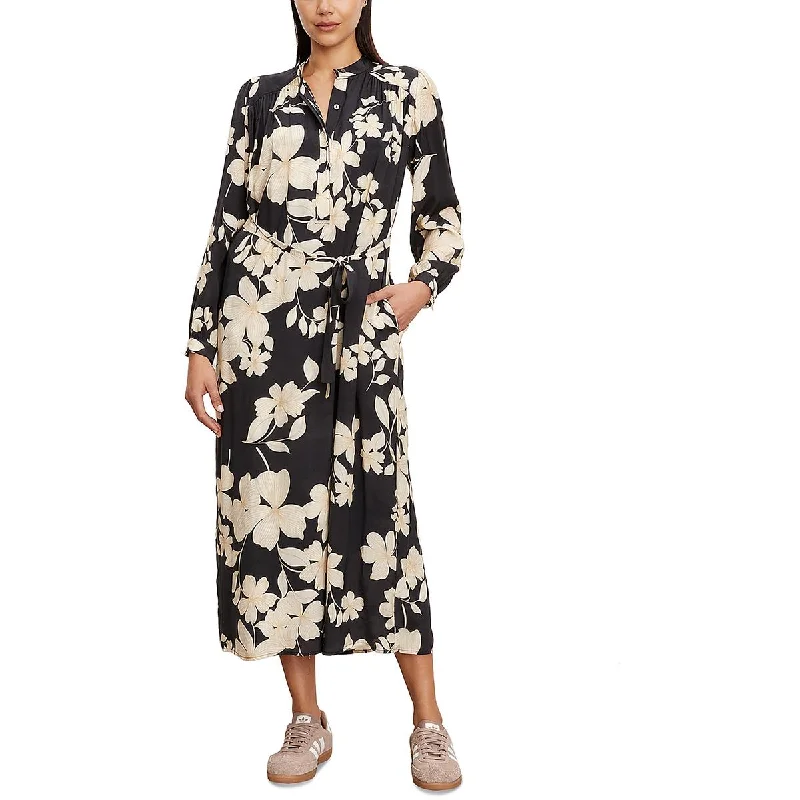 Casual Elegance VELVET BY GRAHAM & SPENCER Womens Josepha Floral Long Sleeve Midi Dress