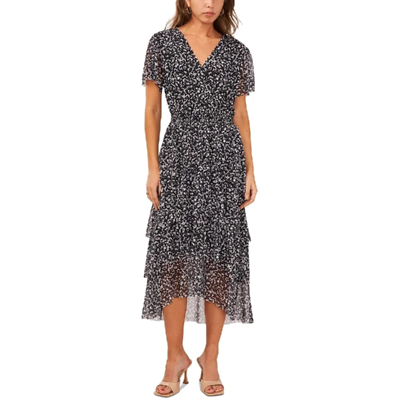 Relaxed Fit Vince Camuto Womens Plus   Abstract Print Mesh Midi Dress