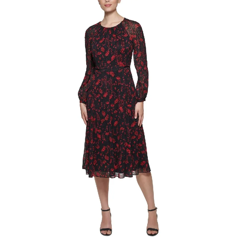 Urban Chic Tommy Hilfiger Womens Plus Chiffon Illusion Midi Dress
