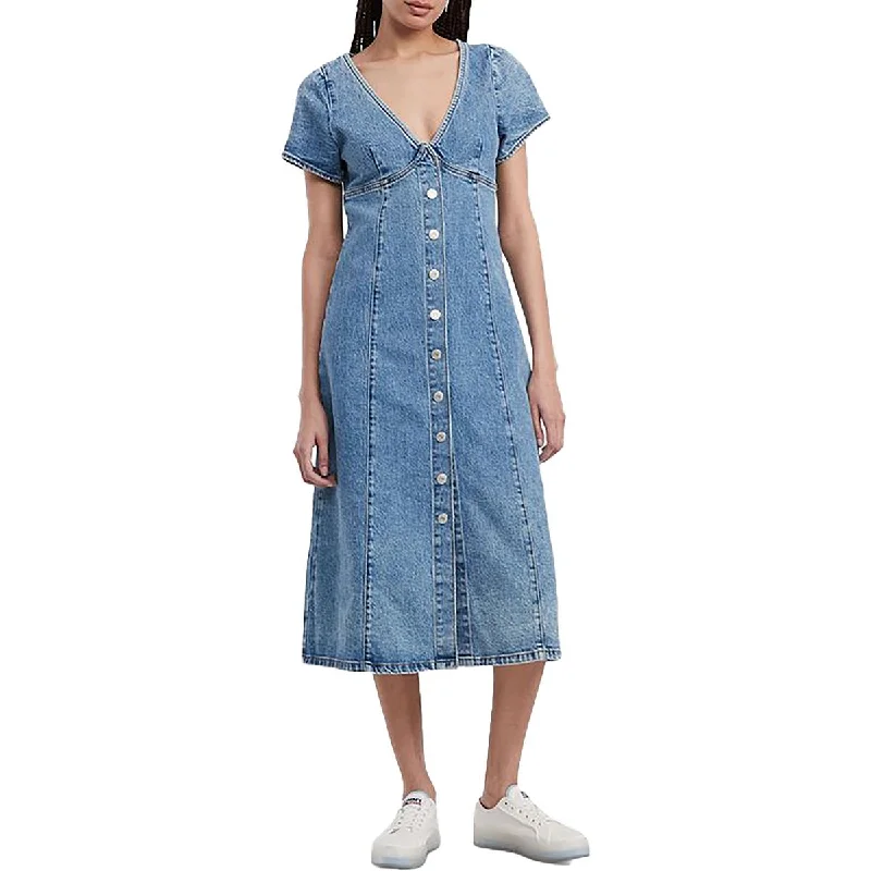 Easy Comfort Style Tommy Jeans Womens Denim Short Sleeve Midi Dress