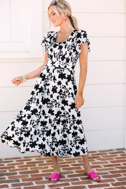 Weekend Wear Suit Yourself Black Floral Midi Dress