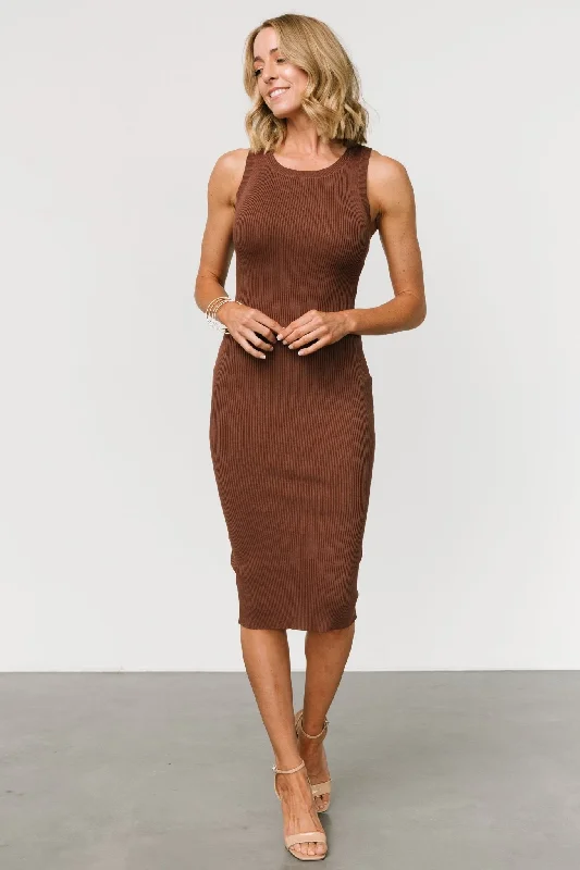 Soft Wear Caitlyn Ribbed Tank Dress | Brown