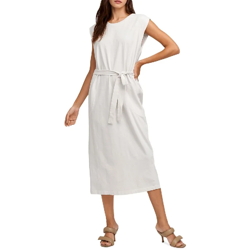 Soft Textures VELVET BY GRAHAM & SPENCER Womens Ribbed Knit Calf Midi Dress