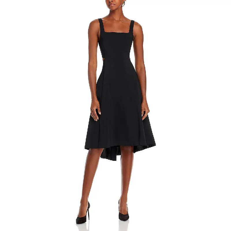 Fresh Comfort Theory Womens Square Neck Knee Length Midi Dress
