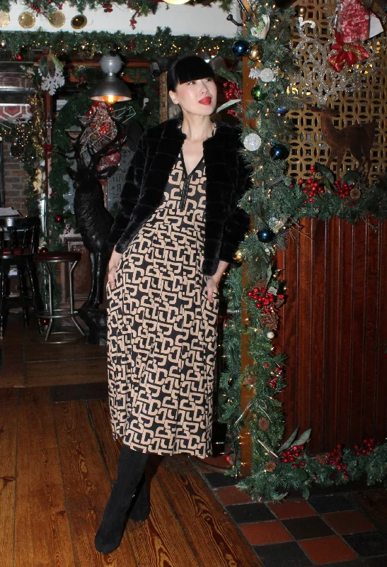 Easy Style Monogram V Neckline Dress