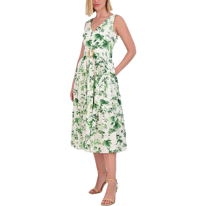 Warm Comfort Vince Camuto Womens Cotton Sleeveless Midi Dress
