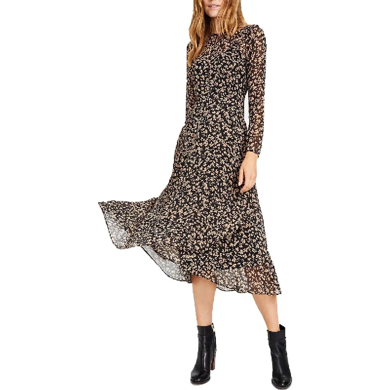 Comfy Chic Tommy Hilfiger Womens Chiffon Faux Wrap Midi Dress