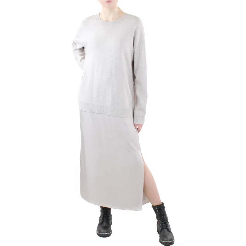 Minimal Comfort Theory Womens Layered Long Midi Dress
