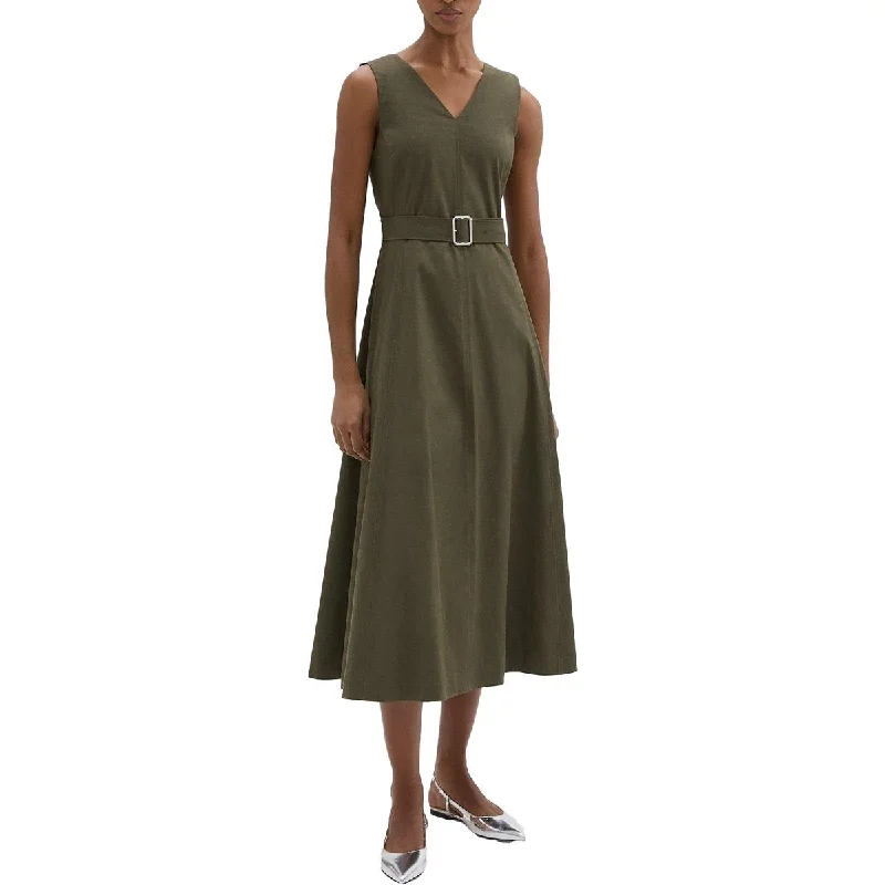 Versatile Wear Theory Womens Belted Sleeveless Midi Dress
