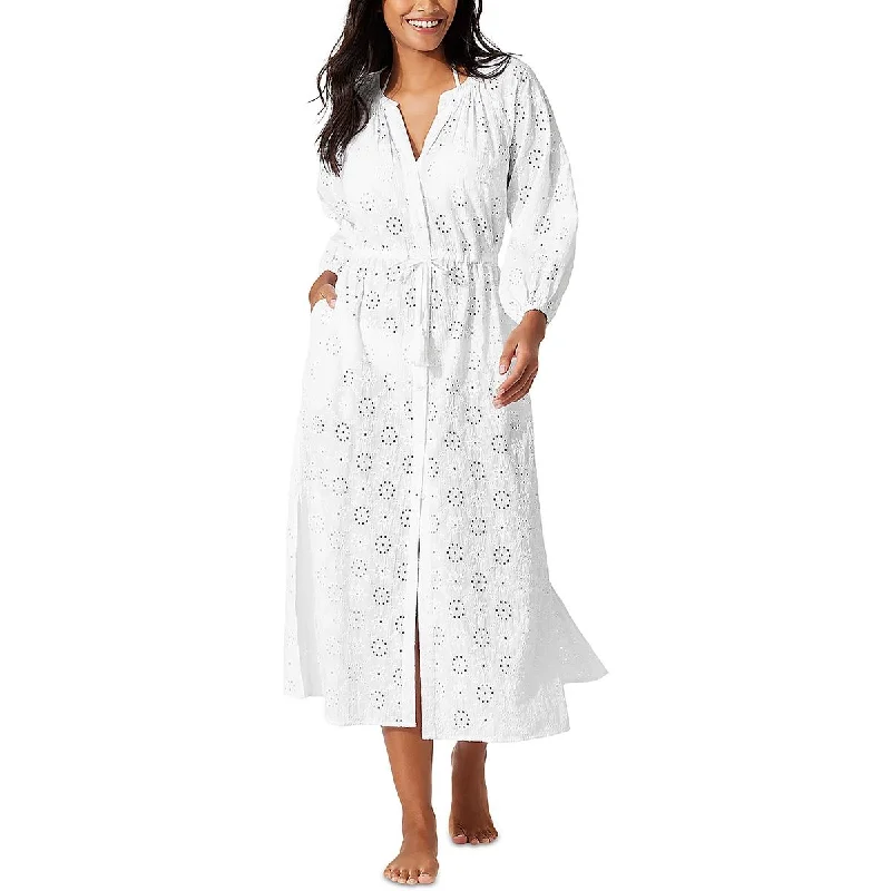 Basic Comfort Tommy Bahama Womens Tea Length Tie Waist Midi Dress