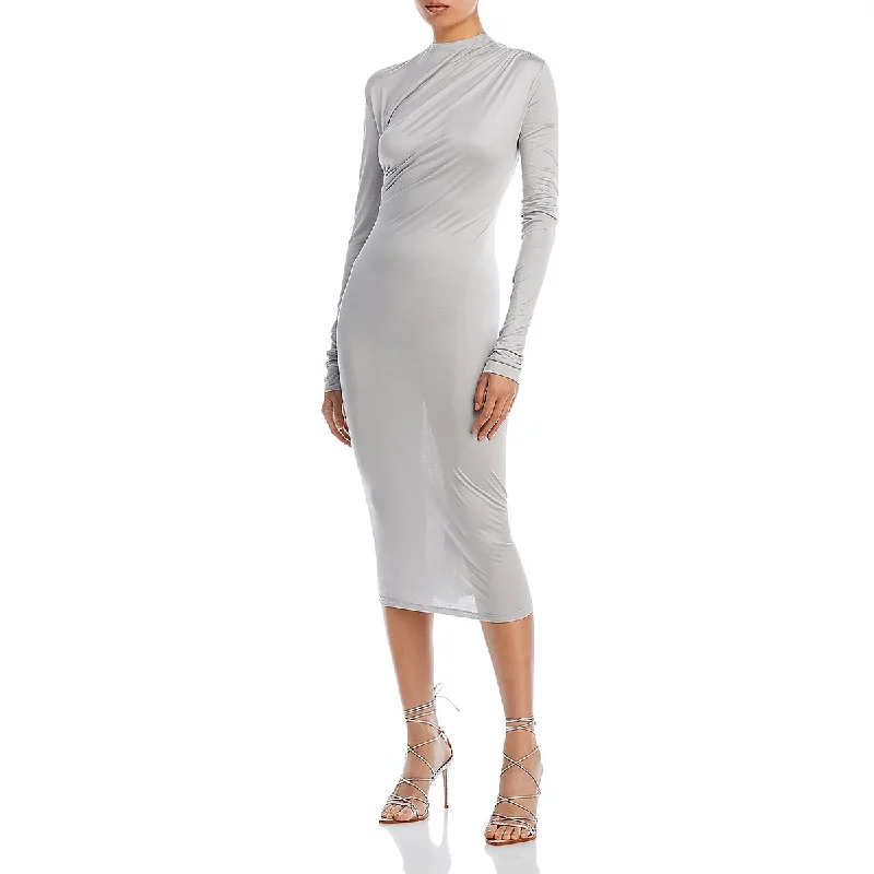 Sporty Wear Undra Celeste New York Womens Ruched Jersey Midi Dress