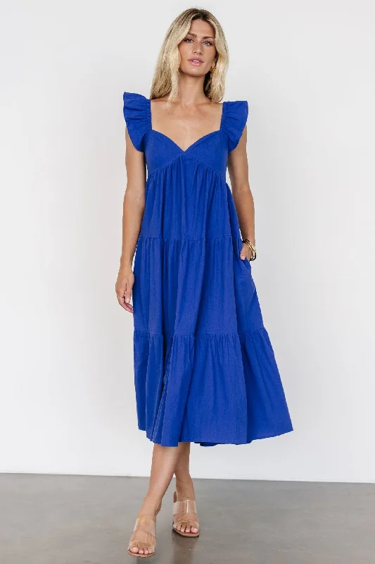Versatile Comfort Aria Back Tie Dress | Blue