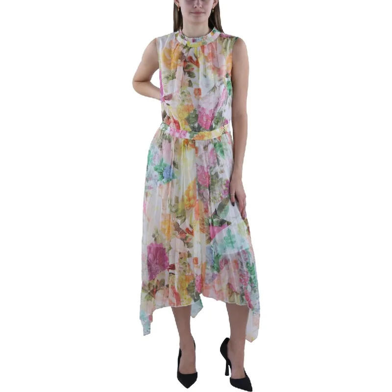 Urban Comfort Vince Camuto Womens Plus Floral Pleated Midi Dress