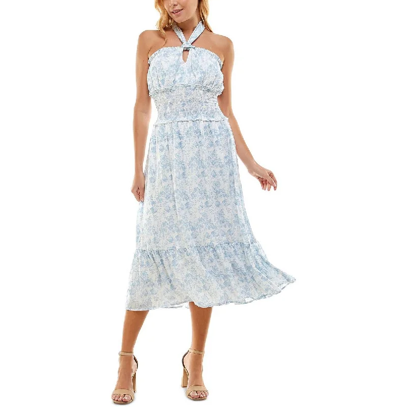 Relaxed Tops Trixxi Womens Juniors Chiffon One Shoulder Midi Dress