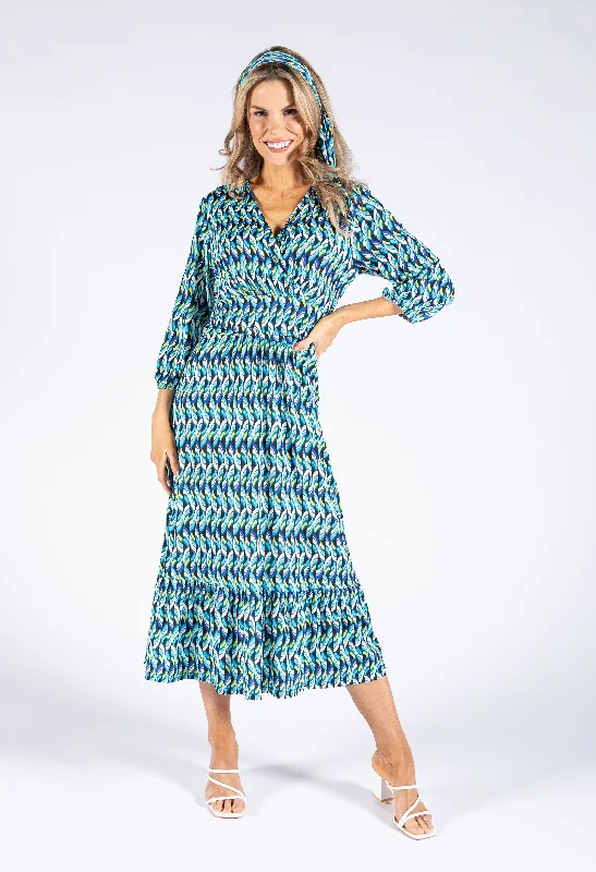 Effortless Comfort Abstract Print Belted Dress