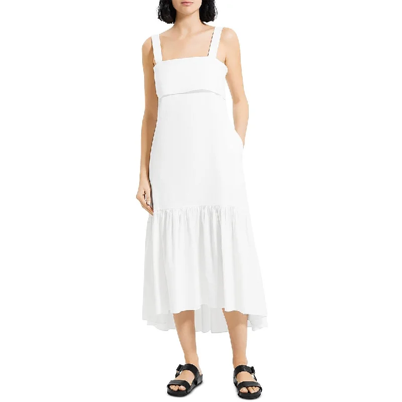 Easygoing Style Theory Womens Linen Tie-back Midi Dress