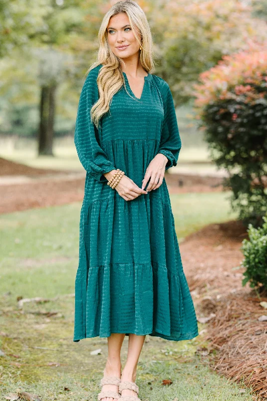 Breathable Comfort Take The Leap Hunter Green Dress