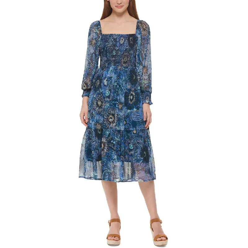 Cozy Pants Vince Camuto Womens Printed Calf Midi Dress