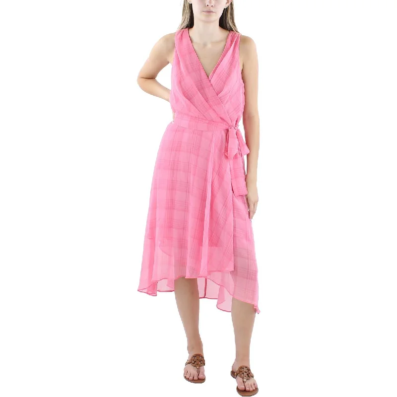 Comfortable Fashion Tommy Hilfiger Womens Chiffon Plaid Midi Dress