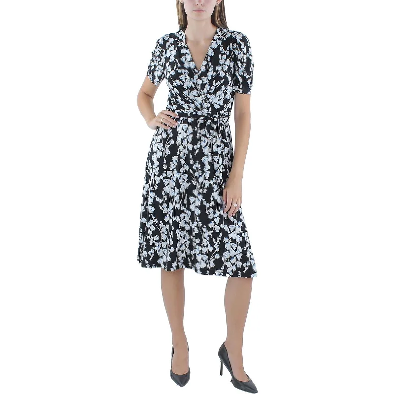 Summer Comfort Tommy Hilfiger Womens Cap Sleeves Floral Midi Dress