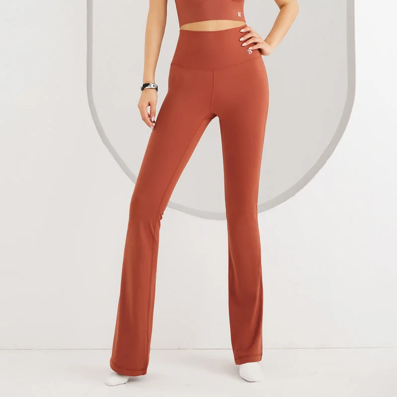 Soft Wear Hip lift side pocket sports nude flare pants 8 Colors