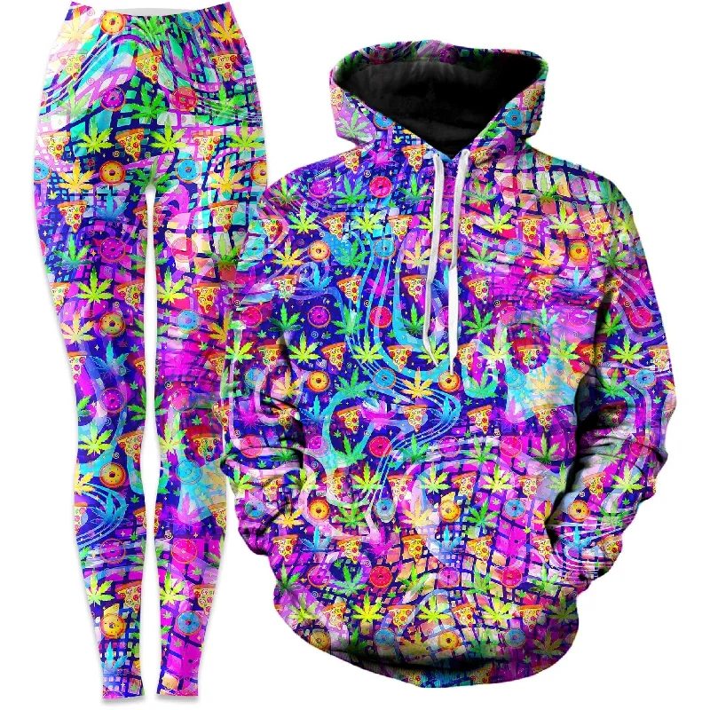 Relaxed Tops Dreamin Of Munchies Hoodie and Leggings Combo
