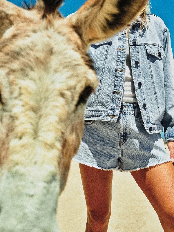 Comfortable Sweaters Coco Ho Denim Shorts - Ice