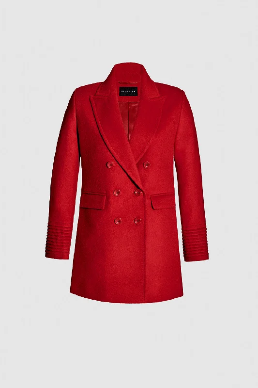 Cozy Fashion Baby Alpaca Peak Collar Topcoat
