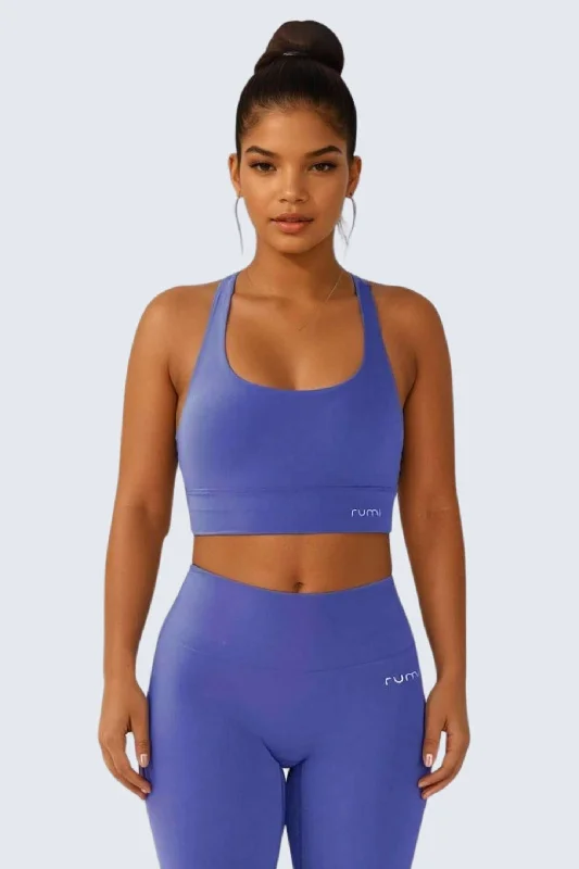 Comfy Chic Wear W SunSoft Stringy Crop Top Bra - Cobalt