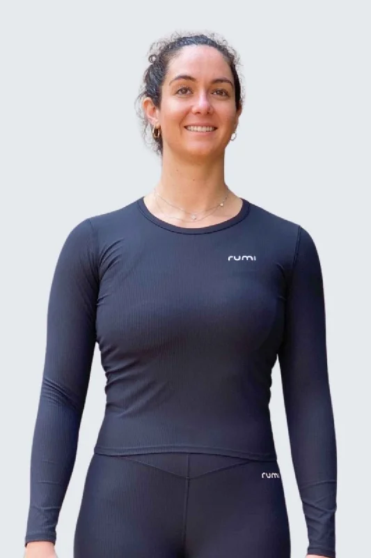 Smart Casuals W SunRib Fit Tee Long-Sleeve - Black