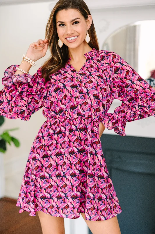 Breezy Comfort Sweet New Days Orchid Purple Abstract Dress