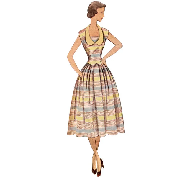 Basic Comfort Simplicity Two-Piece Vintage Dress S9676