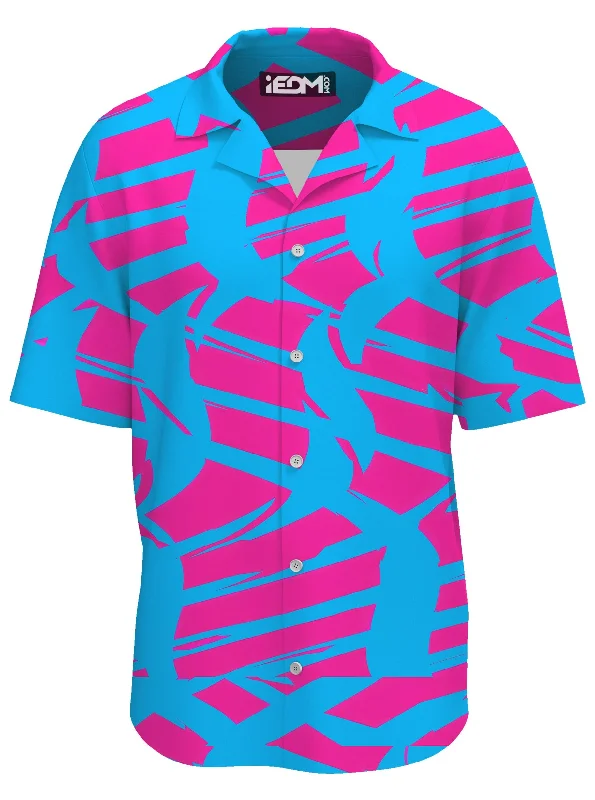 Easy Fashion Pink and Blue Squiggly Rave Checkered Lounge Shirt