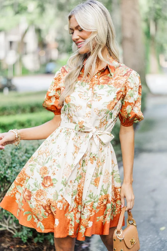 Soft Textures It's On Your Heart Ivory Floral Dress