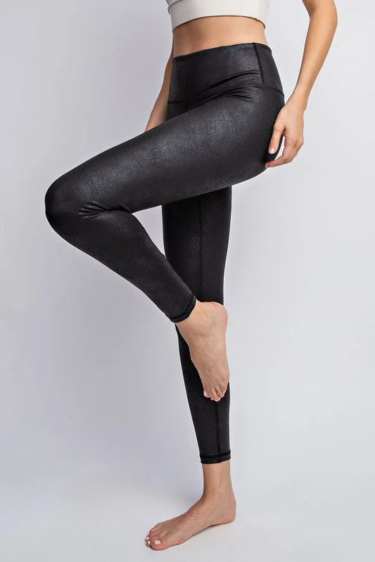 Easy Comfort Style Plus Size PU Chintz Full-Length Leggings