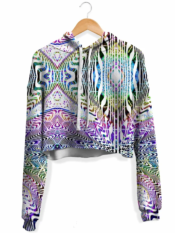 Easy Chic Binary Star Fleece Crop Hoodie