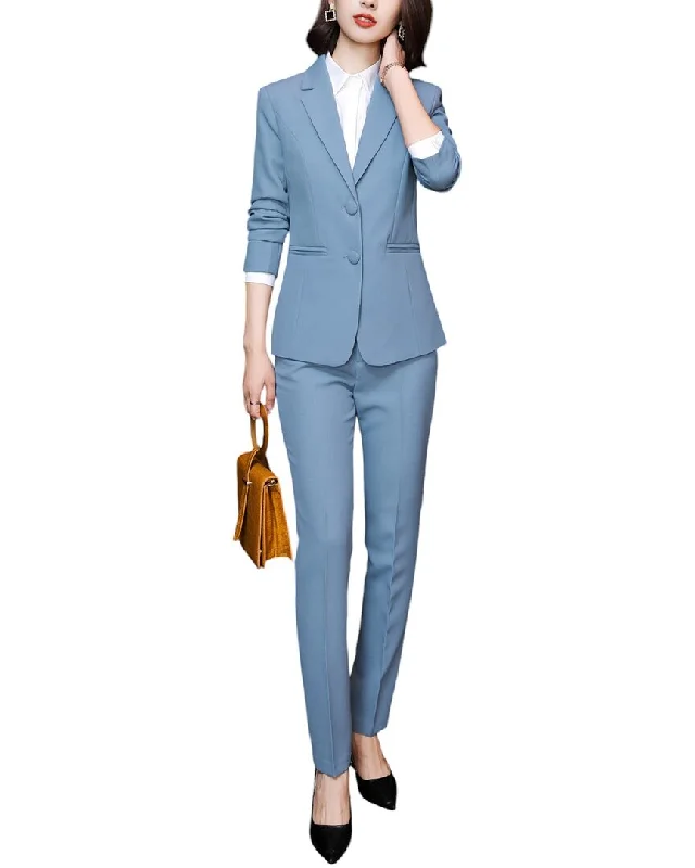 Timeless Comfort Bossy Chic 2pc Blazer & Pant Set