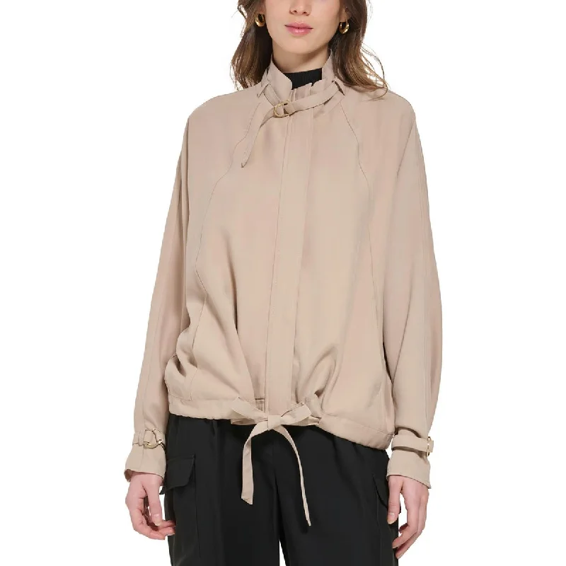Comfortable Jackets DKNY Womens Stand Collar Warm Soft Shell Jacket