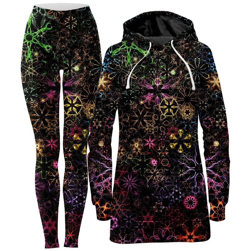 Easygoing Fashion Psy Constellation Hoodie Dress and Leggings Combo