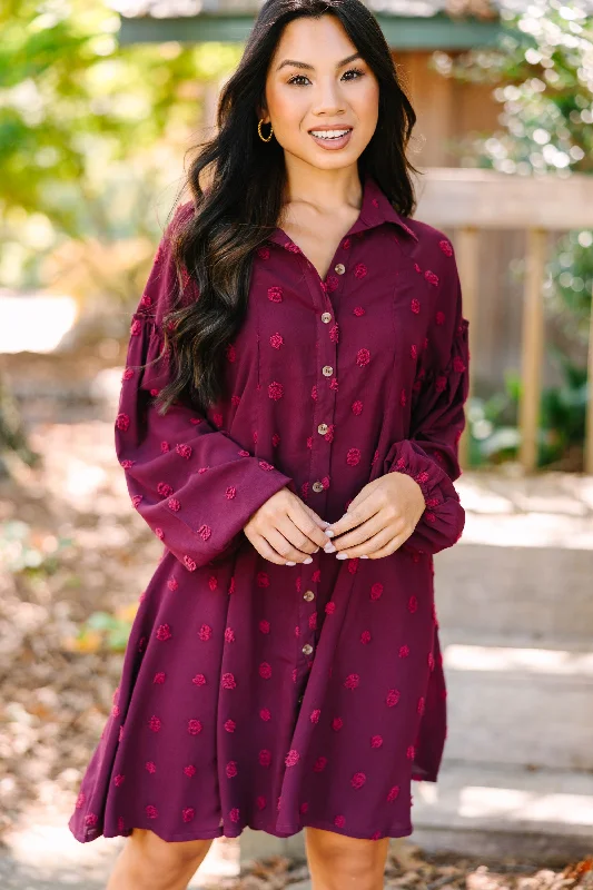 Versatile Style Just Between Us Crimson Red Swiss Dot Dress
