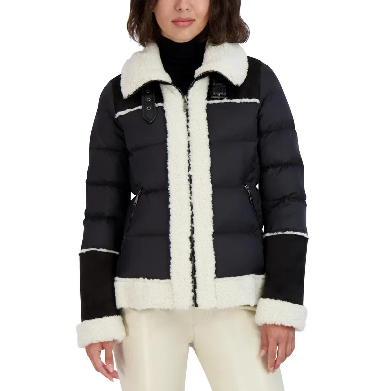 Relaxed Fashion Tahari Womens Selena Faux Shearling Short Puffer Jacket