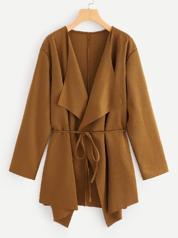 Cozy Layers Plus Self Tie Waist Coat