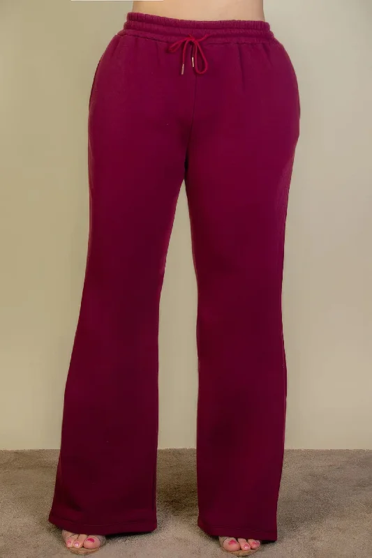 Relaxed Wear Plus Size Drawstring Pocket Sweatpants