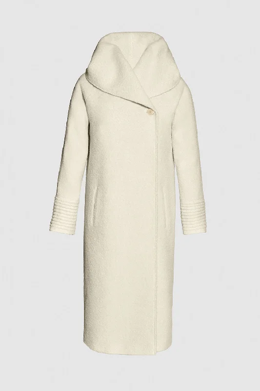Comfortable Dresses Bouclé Alpaca Long Hooded Coat