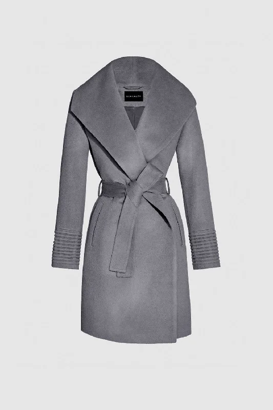 Cozy Shirts Baby Alpaca Mid Length Shawl Collar Wrap Coat