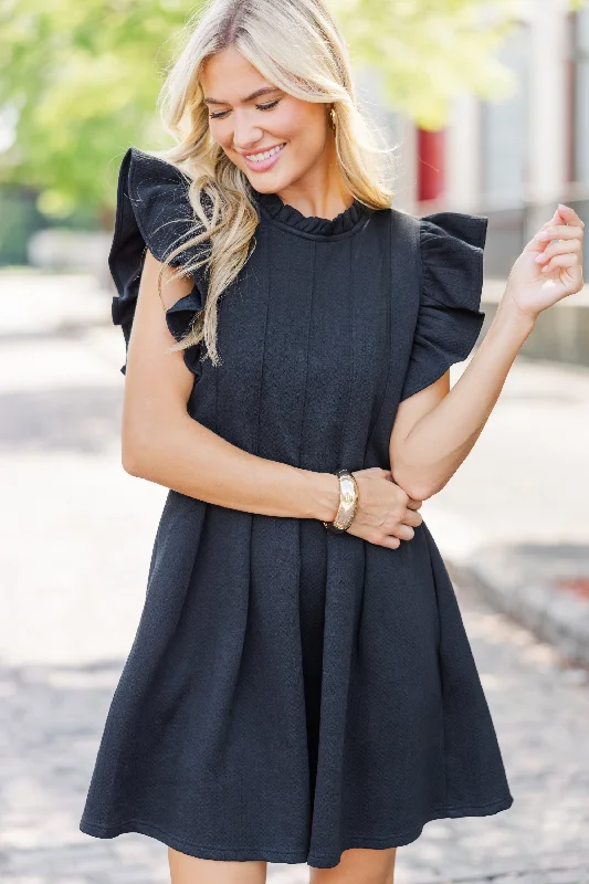 Comfy Pants Just In A Dream Black Textured Dress