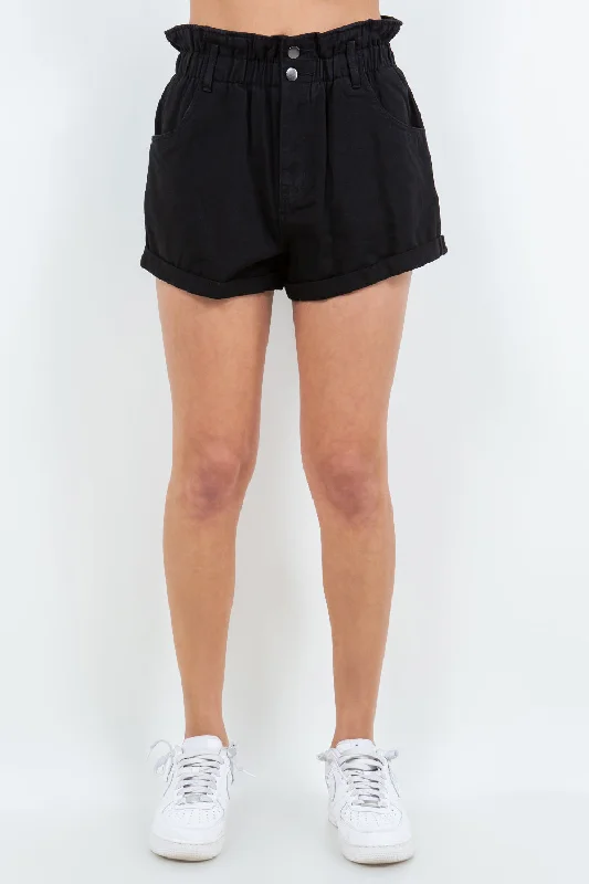 Easy Comfort Style American Bazi High Waist Paper Bag Shorts
